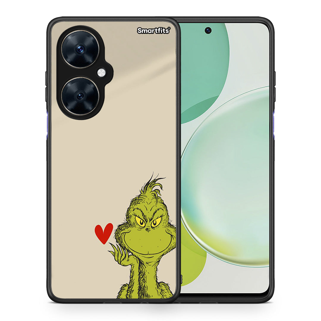 Θήκη Huawei Nova 11i Xmas Grinch από τη Smartfits με σχέδιο στο πίσω μέρος και μαύρο περίβλημα | Huawei Nova 11i Xmas Grinch case with colorful back and black bezels