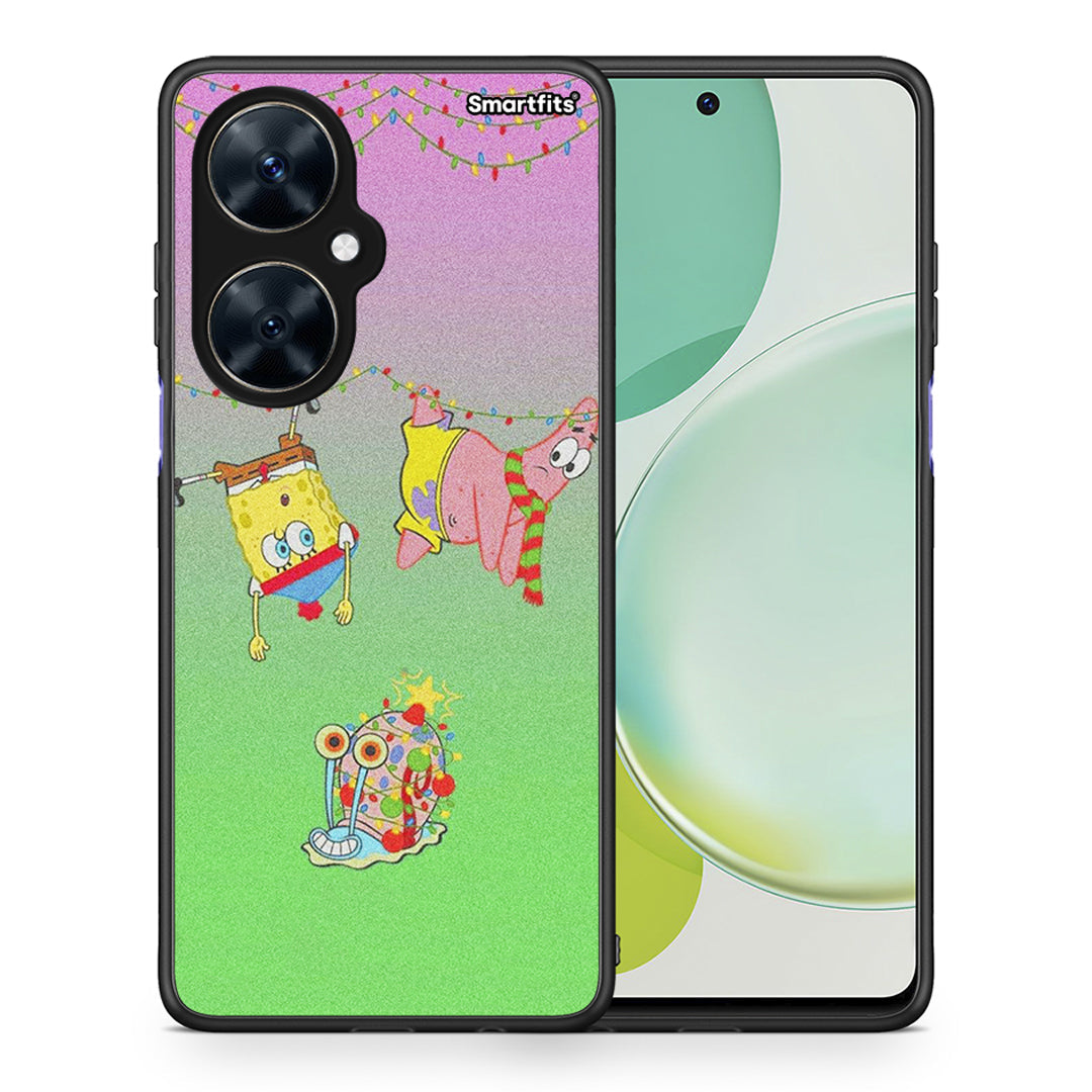 Θήκη Huawei Nova 11i Xmas Lights από τη Smartfits με σχέδιο στο πίσω μέρος και μαύρο περίβλημα | Huawei Nova 11i Xmas Lights case with colorful back and black bezels