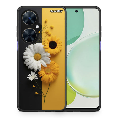 Θήκη Huawei Nova 11i Yellow Daisies από τη Smartfits με σχέδιο στο πίσω μέρος και μαύρο περίβλημα | Huawei Nova 11i Yellow Daisies case with colorful back and black bezels