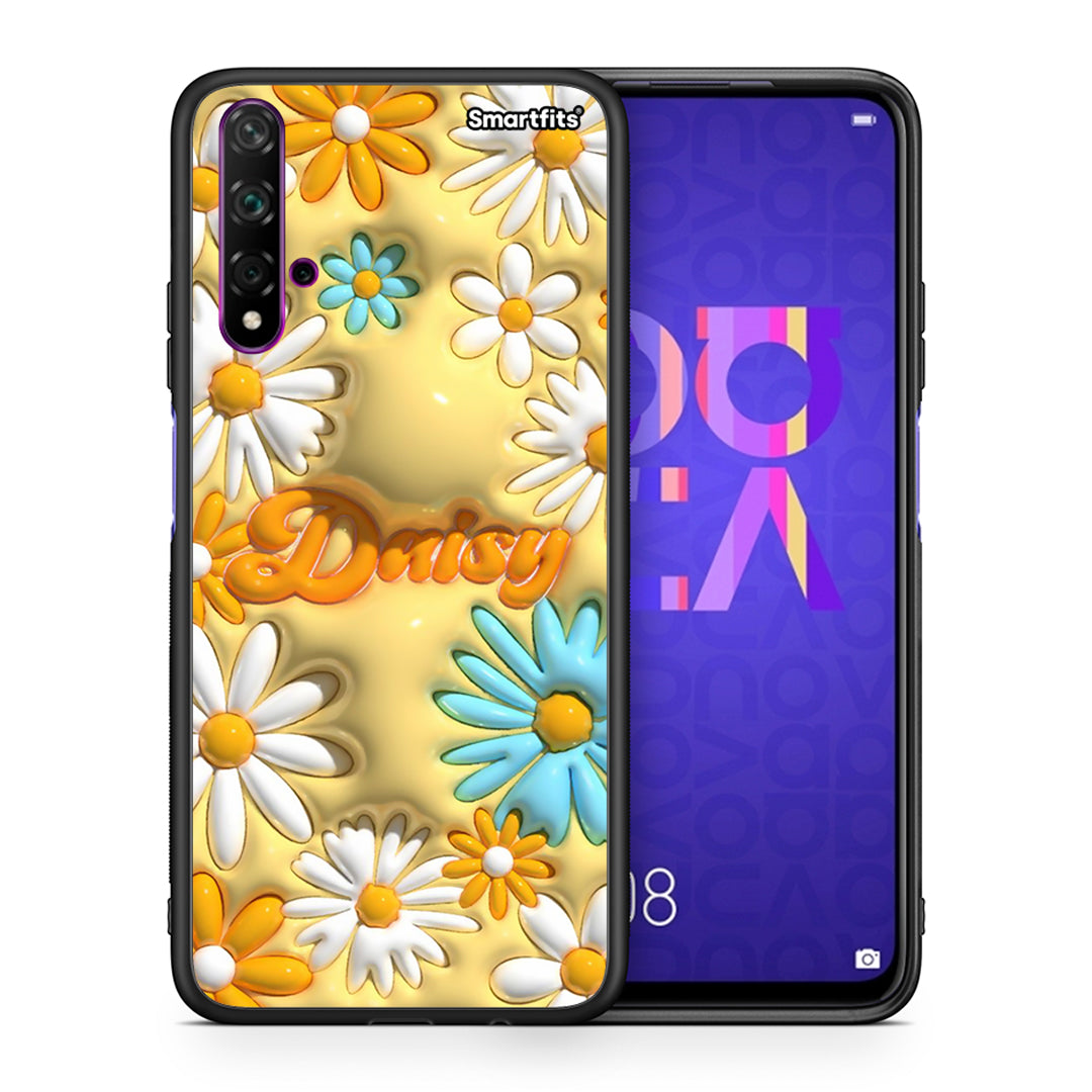 Θήκη Huawei Nova 5T/Honor 20 Bubble Daisies από τη Smartfits με σχέδιο στο πίσω μέρος και μαύρο περίβλημα | Huawei Nova 5T/Honor 20 Bubble Daisies case with colorful back and black bezels