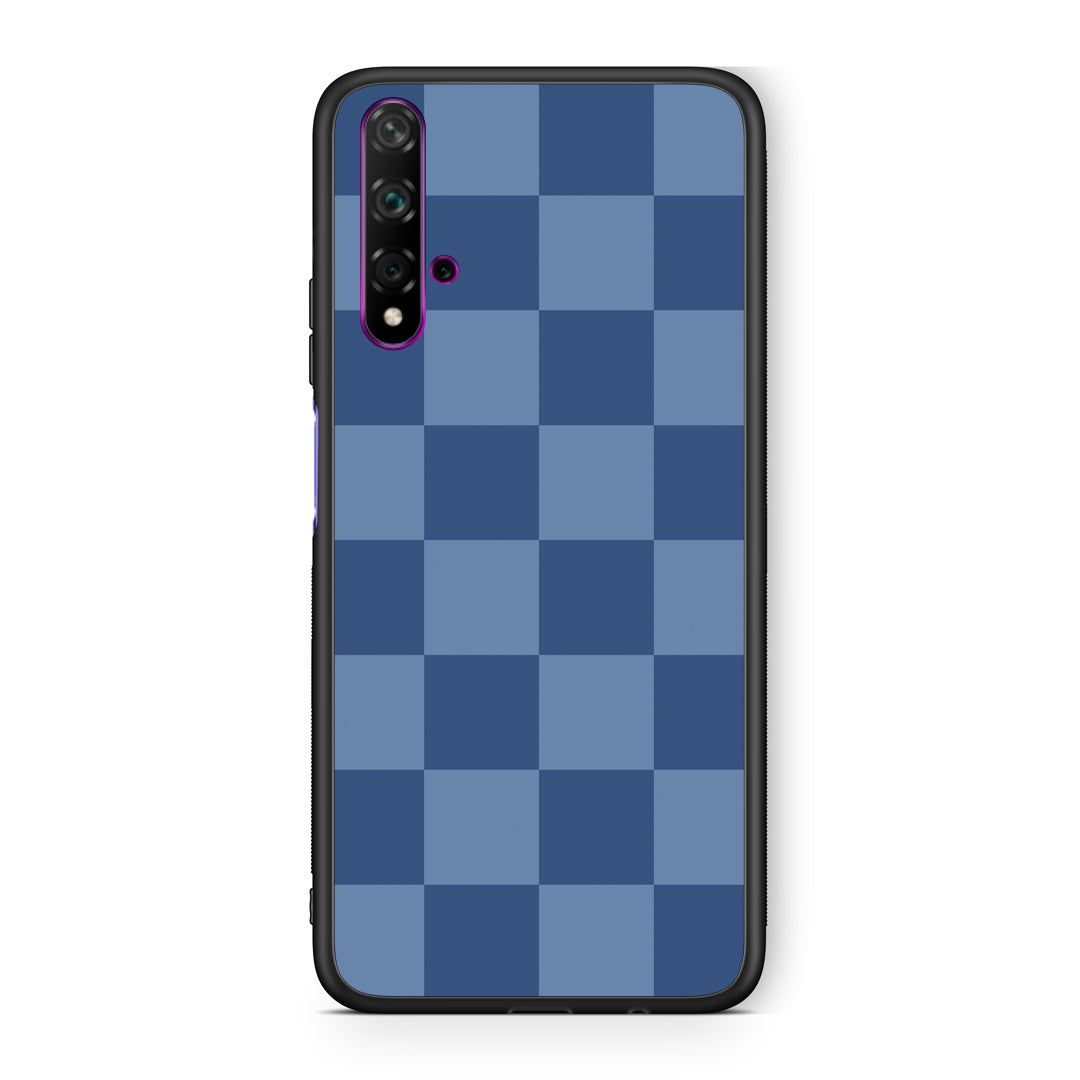 Θήκη Huawei Nova 5T / Honor 20 Denim Blue Checkerboard από τη Smartfits με σχέδιο στο πίσω μέρος και μαύρο περίβλημα | Huawei Nova 5T / Honor 20 Denim Blue Checkerboard case with colorful back and black bezels
