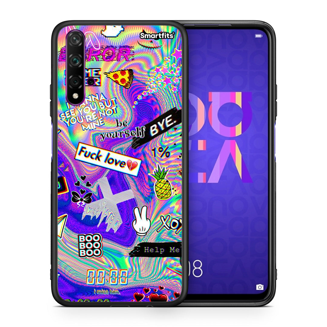 Θήκη Huawei Nova 5T/Honor 20 Game Over από τη Smartfits με σχέδιο στο πίσω μέρος και μαύρο περίβλημα | Huawei Nova 5T/Honor 20 Game Over case with colorful back and black bezels