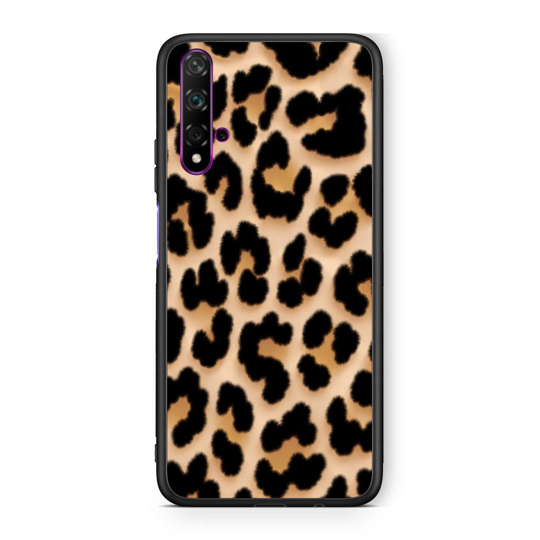 Θήκη Huawei Nova 5T / Honor 20 Leopard Print Tan Large από τη Smartfits με σχέδιο στο πίσω μέρος και μαύρο περίβλημα | Huawei Nova 5T / Honor 20 Leopard Print Tan Large case with colorful back and black bezels