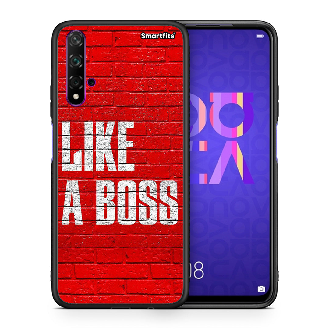 Θήκη Huawei Nova 5T/Honor 20 Like A Boss από τη Smartfits με σχέδιο στο πίσω μέρος και μαύρο περίβλημα | Huawei Nova 5T/Honor 20 Like A Boss case with colorful back and black bezels