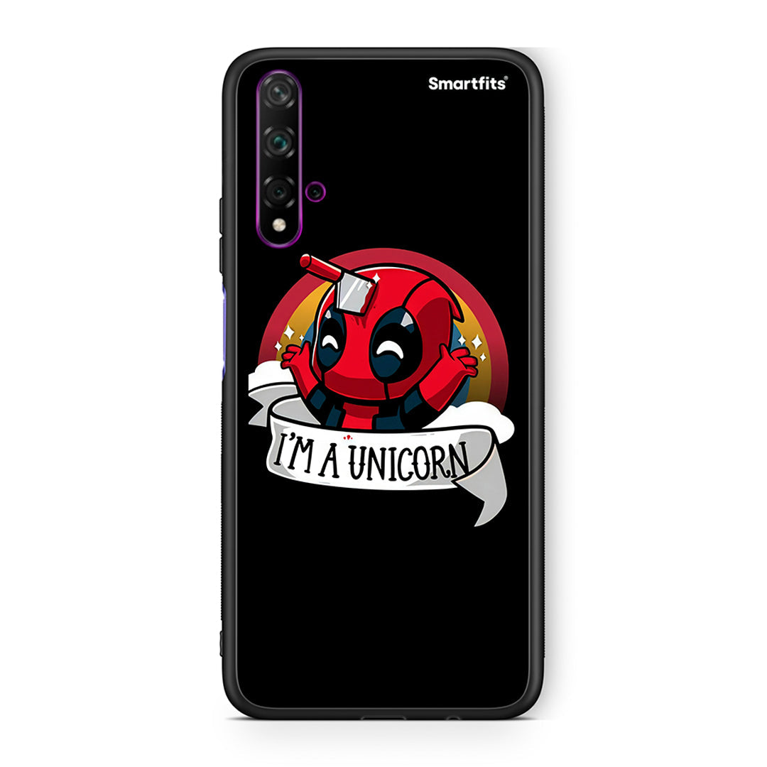 Huawei Nova 5T Unicorn Deadpool θήκη από τη Smartfits με σχέδιο στο πίσω μέρος και μαύρο περίβλημα | Smartphone case with colorful back and black bezels by Smartfits