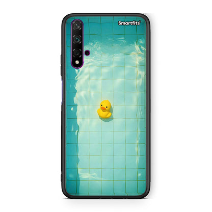 Huawei Nova 5T Yellow Duck θήκη από τη Smartfits με σχέδιο στο πίσω μέρος και μαύρο περίβλημα | Smartphone case with colorful back and black bezels by Smartfits