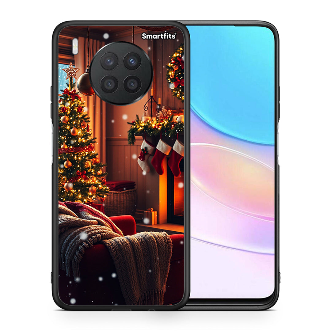 Θήκη Huawei Nova 8i / Honor 50 Lite Home For Christmas από τη Smartfits με σχέδιο στο πίσω μέρος και μαύρο περίβλημα | Huawei Nova 8i / Honor 50 Lite Home For Christmas case with colorful back and black bezels