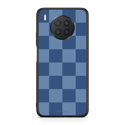 Θήκη Huawei Nova 8i / Honor 50 Lite Denim Blue Checkerboard από τη Smartfits με σχέδιο στο πίσω μέρος και μαύρο περίβλημα | Huawei Nova 8i / Honor 50 Lite Denim Blue Checkerboard case with colorful back and black bezels