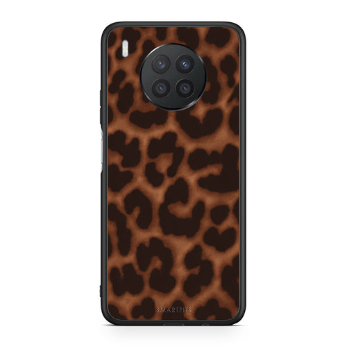 Θήκη Huawei Nova 8i / Honor 50 Lite Leopard Print Dark Brown από τη Smartfits με σχέδιο στο πίσω μέρος και μαύρο περίβλημα | Huawei Nova 8i / Honor 50 Lite Leopard Print Dark Brown case with colorful back and black bezels