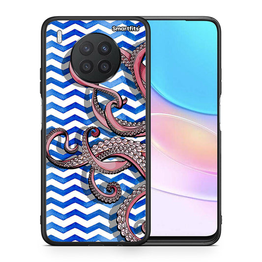 Θήκη Huawei Nova 8i / Honor 50 Lite Chevron Devilfish από τη Smartfits με σχέδιο στο πίσω μέρος και μαύρο περίβλημα | Huawei Nova 8i / Honor 50 Lite Chevron Devilfish case with colorful back and black bezels