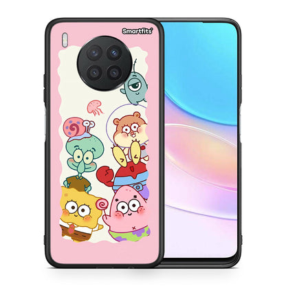 Θήκη Huawei Nova 8i / Honor 50 Lite Cute Companion από τη Smartfits με σχέδιο στο πίσω μέρος και μαύρο περίβλημα | Huawei Nova 8i / Honor 50 Lite Cute Companion case with colorful back and black bezels