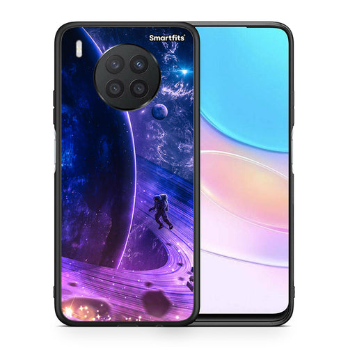 Θήκη Huawei Nova 8i / Honor 50 Lite Lost Astronaut από τη Smartfits με σχέδιο στο πίσω μέρος και μαύρο περίβλημα | Huawei Nova 8i / Honor 50 Lite Lost Astronaut case with colorful back and black bezels