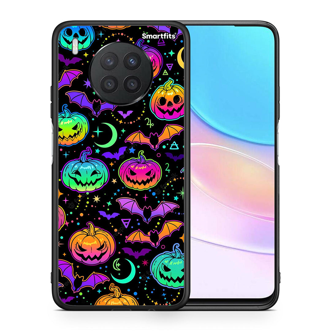 Θήκη Huawei Nova 8i / Honor 50 Lite Neon Halloween από τη Smartfits με σχέδιο στο πίσω μέρος και μαύρο περίβλημα | Huawei Nova 8i / Honor 50 Lite Neon Halloween case with colorful back and black bezels