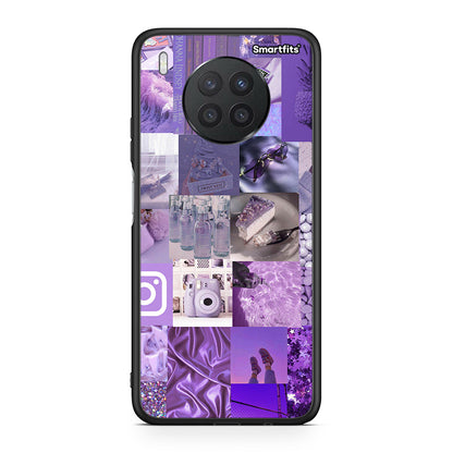 Huawei Nova 8i / Honor 50 Lite Purple Aesthetic Collage θήκη από τη Smartfits με σχέδιο στο πίσω μέρος και μαύρο περίβλημα | Smartphone case with colorful back and black bezels by Smartfits