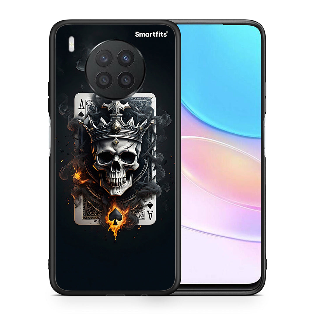 Θήκη Huawei Nova 8i / Honor 50 Lite Skull King Ace από τη Smartfits με σχέδιο στο πίσω μέρος και μαύρο περίβλημα | Huawei Nova 8i / Honor 50 Lite Skull King Ace case with colorful back and black bezels