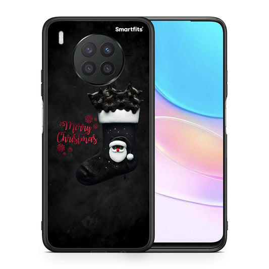 Θήκη Huawei Nova 8i / Honor 50 Lite Merry Cat Christmas από τη Smartfits με σχέδιο στο πίσω μέρος και μαύρο περίβλημα | Huawei Nova 8i / Honor 50 Lite Merry Cat Christmas case with colorful back and black bezels