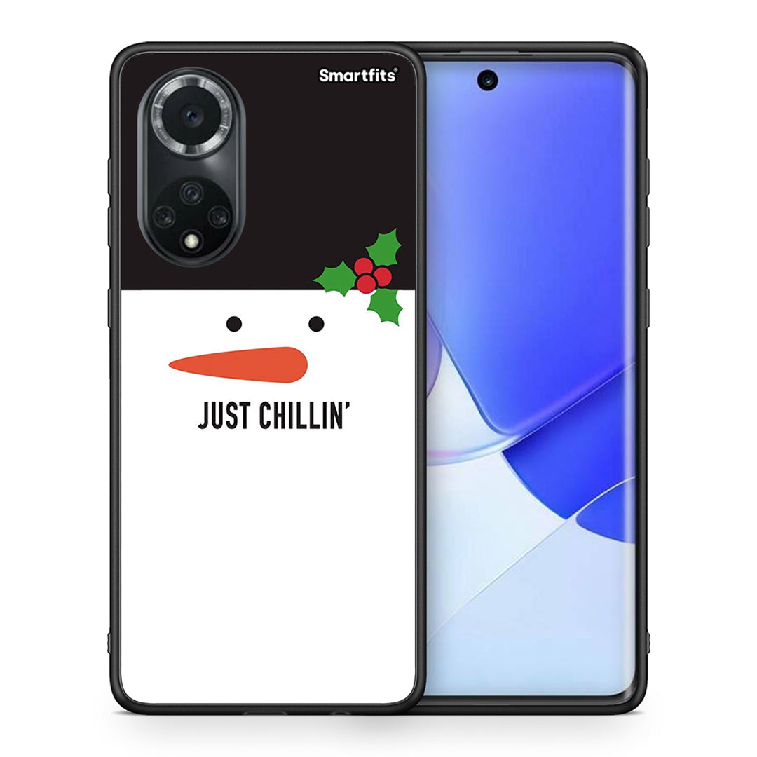 Θήκη Huawei Nova 9/Honor 50 Christmas Chillin από τη Smartfits με σχέδιο στο πίσω μέρος και μαύρο περίβλημα | Huawei Nova 9/Honor 50 Christmas Chillin case with colorful back and black bezels