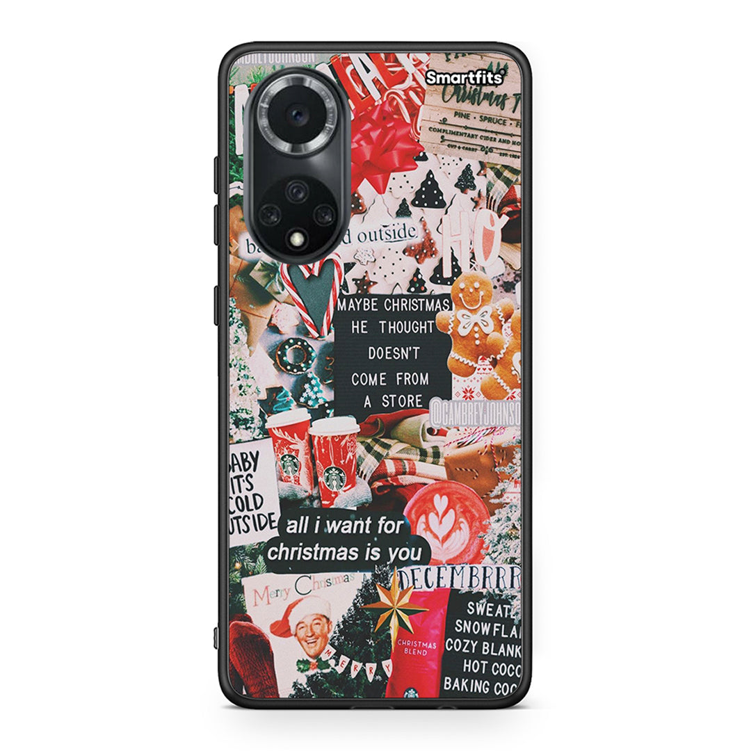 Huawei Nova 9/Honor 50 Christmas Happiness θήκη από τη Smartfits με σχέδιο στο πίσω μέρος και μαύρο περίβλημα | Smartphone case with colorful back and black bezels by Smartfits