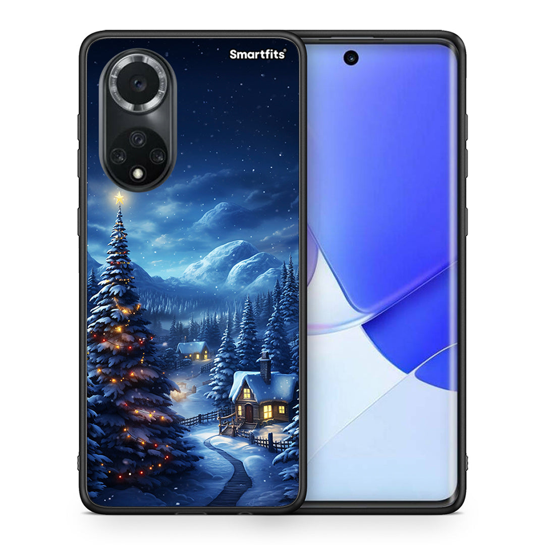 Θήκη Huawei Nova 9/Honor 50 Christmas Scenery από τη Smartfits με σχέδιο στο πίσω μέρος και μαύρο περίβλημα | Huawei Nova 9/Honor 50 Christmas Scenery case with colorful back and black bezels
