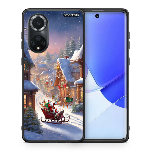 Θήκη Huawei Nova 9/Honor 50 Christmas Snow από τη Smartfits με σχέδιο στο πίσω μέρος και μαύρο περίβλημα | Huawei Nova 9/Honor 50 Christmas Snow case with colorful back and black bezels