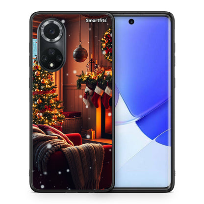 Θήκη Huawei Nova 9/Honor 50 Home For Christmas από τη Smartfits με σχέδιο στο πίσω μέρος και μαύρο περίβλημα | Huawei Nova 9/Honor 50 Home For Christmas case with colorful back and black bezels