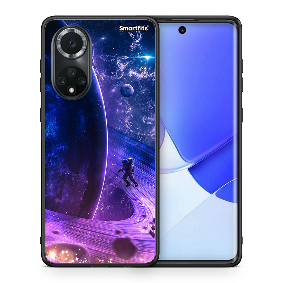 Θήκη Huawei Nova 9/Honor 50 Lost Astronaut από τη Smartfits με σχέδιο στο πίσω μέρος και μαύρο περίβλημα | Huawei Nova 9/Honor 50 Lost Astronaut case with colorful back and black bezels
