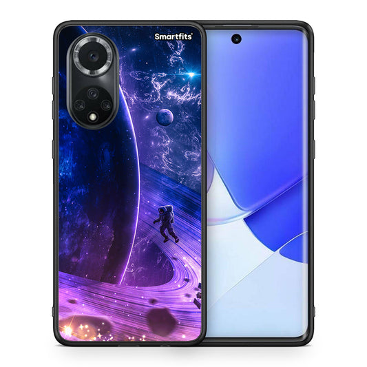 Θήκη Huawei Nova 9/Honor 50 Lost Astronaut από τη Smartfits με σχέδιο στο πίσω μέρος και μαύρο περίβλημα | Huawei Nova 9/Honor 50 Lost Astronaut case with colorful back and black bezels