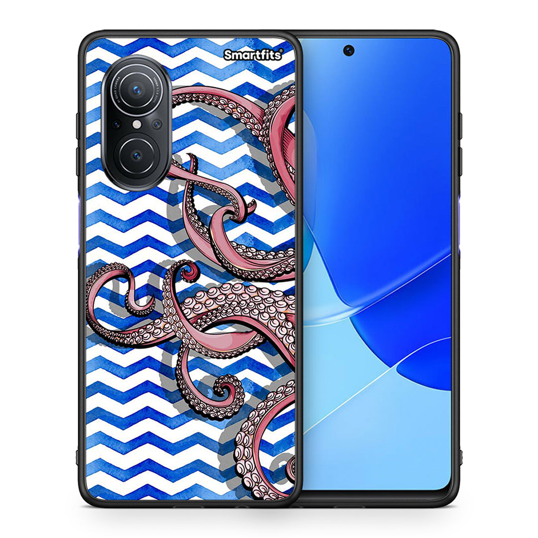 Θήκη Huawei Nova 9 SE Chevron Devilfish από τη Smartfits με σχέδιο στο πίσω μέρος και μαύρο περίβλημα | Huawei Nova 9 SE Chevron Devilfish case with colorful back and black bezels
