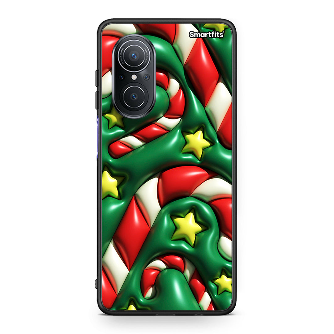 Huawei Nova 9 SE Christmas Bubbles θήκη από τη Smartfits με σχέδιο στο πίσω μέρος και μαύρο περίβλημα | Smartphone case with colorful back and black bezels by Smartfits