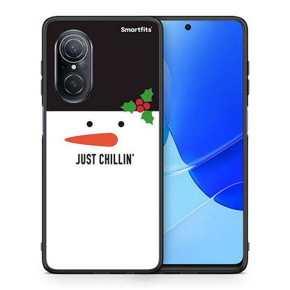 Θήκη Huawei Nova 9 SE Christmas Chillin από τη Smartfits με σχέδιο στο πίσω μέρος και μαύρο περίβλημα | Huawei Nova 9 SE Christmas Chillin case with colorful back and black bezels
