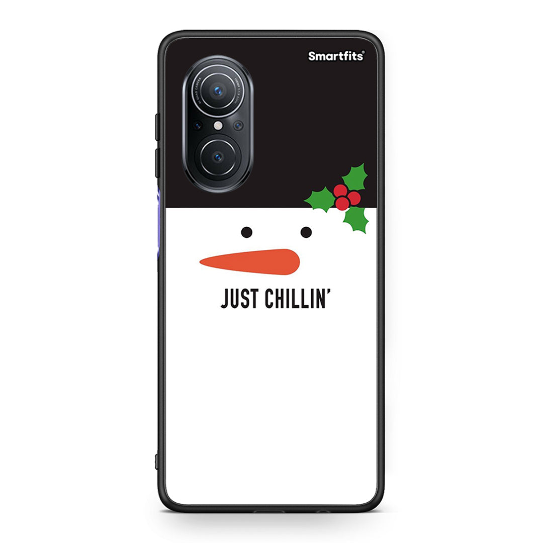 Huawei Nova 9 SE Christmas Chillin θήκη από τη Smartfits με σχέδιο στο πίσω μέρος και μαύρο περίβλημα | Smartphone case with colorful back and black bezels by Smartfits