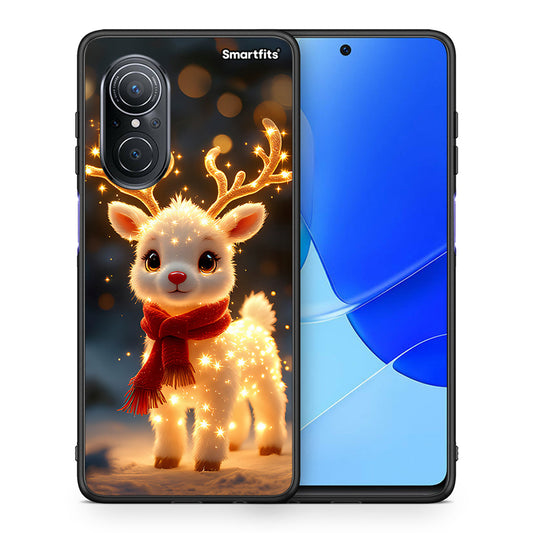 Θήκη Huawei Nova 9 SE Christmas Cutie από τη Smartfits με σχέδιο στο πίσω μέρος και μαύρο περίβλημα | Huawei Nova 9 SE Christmas Cutie case with colorful back and black bezels