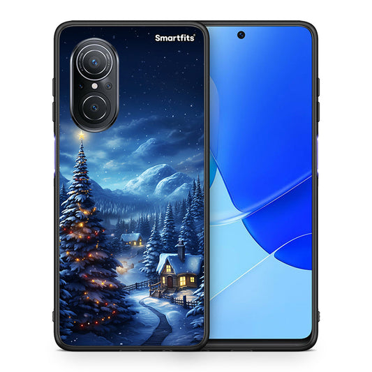 Θήκη Huawei Nova 9 SE Christmas Scenery από τη Smartfits με σχέδιο στο πίσω μέρος και μαύρο περίβλημα | Huawei Nova 9 SE Christmas Scenery case with colorful back and black bezels