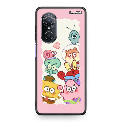 Huawei Nova 9 SE Cute Companion θήκη από τη Smartfits με σχέδιο στο πίσω μέρος και μαύρο περίβλημα | Smartphone case with colorful back and black bezels by Smartfits