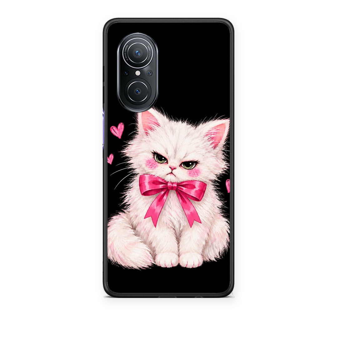 Θήκη Huawei Nova 9 SE Grumpy Party Kitten on Black από τη Smartfits με σχέδιο στο πίσω μέρος και μαύρο περίβλημα | Huawei Nova 9 SE Grumpy Party Kitten on Black case with colorful back and black bezels
