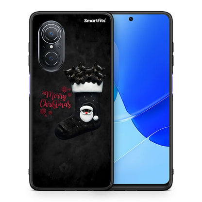 Θήκη Huawei Nova 9 SE Merry Cat Christmas από τη Smartfits με σχέδιο στο πίσω μέρος και μαύρο περίβλημα | Huawei Nova 9 SE Merry Cat Christmas case with colorful back and black bezels