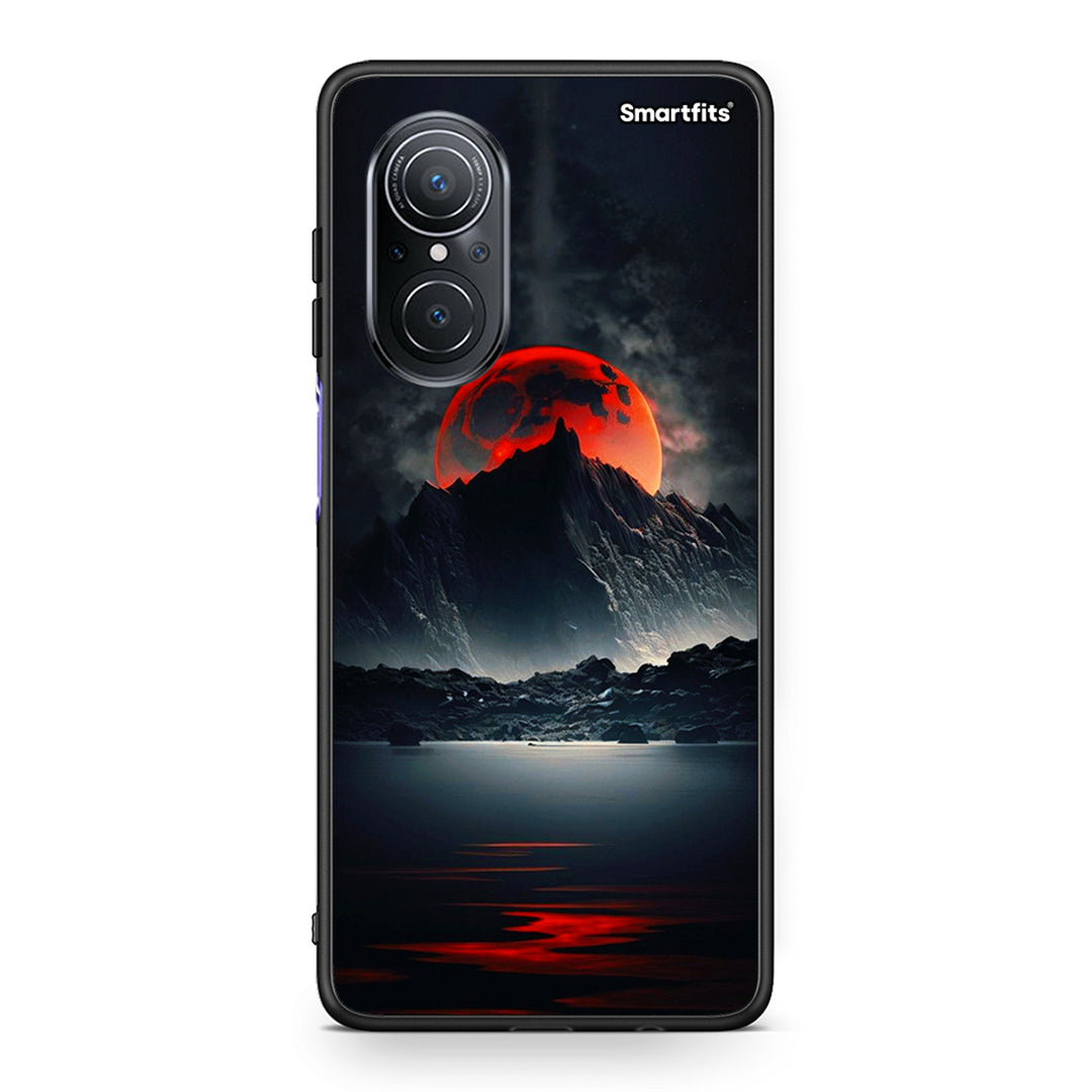 Huawei Nova 9 SE Red Full Moon θήκη από τη Smartfits με σχέδιο στο πίσω μέρος και μαύρο περίβλημα | Smartphone case with colorful back and black bezels by Smartfits