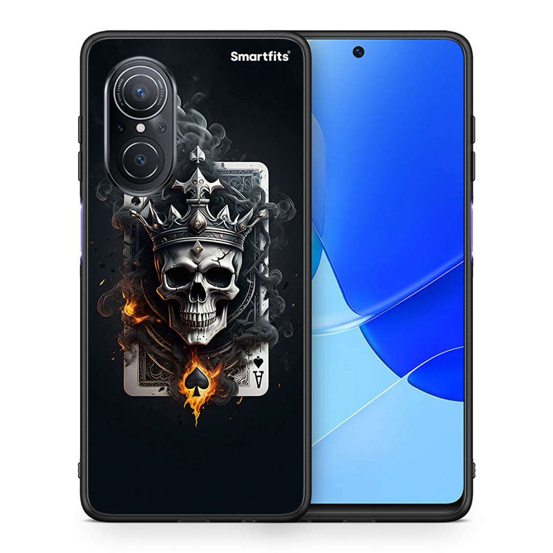 Θήκη Huawei Nova 9 SE Skull King Ace από τη Smartfits με σχέδιο στο πίσω μέρος και μαύρο περίβλημα | Huawei Nova 9 SE Skull King Ace case with colorful back and black bezels