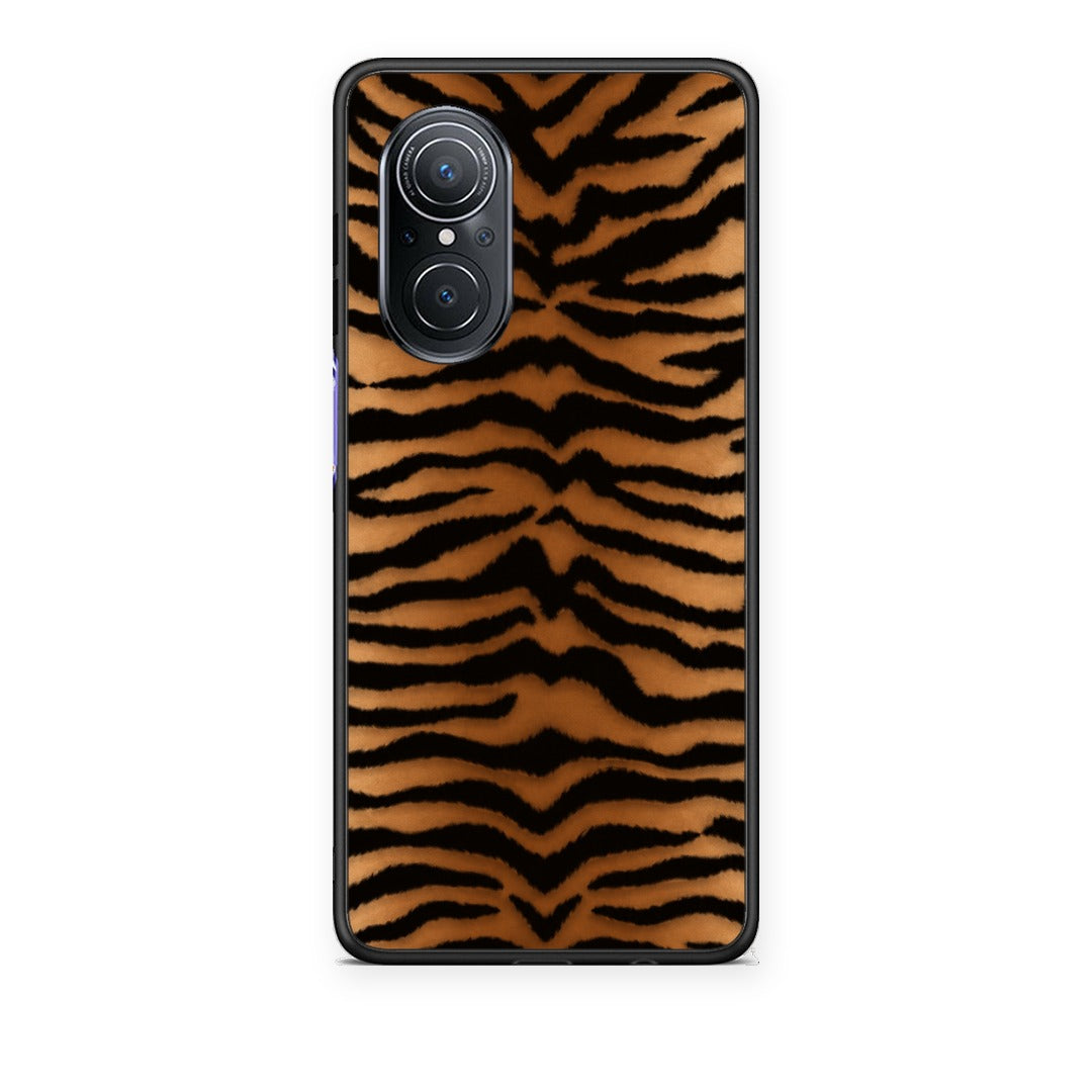 Θήκη Huawei Nova 9 SE Tiger Print Orange and Black από τη Smartfits με σχέδιο στο πίσω μέρος και μαύρο περίβλημα | Huawei Nova 9 SE Tiger Print Orange and Black case with colorful back and black bezels