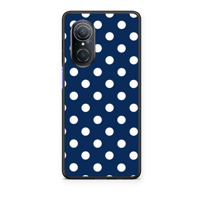 Θήκη Huawei Nova 9 SE White Large Polka Dots on Navy από τη Smartfits με σχέδιο στο πίσω μέρος και μαύρο περίβλημα | Huawei Nova 9 SE White Large Polka Dots on Navy case with colorful back and black bezels