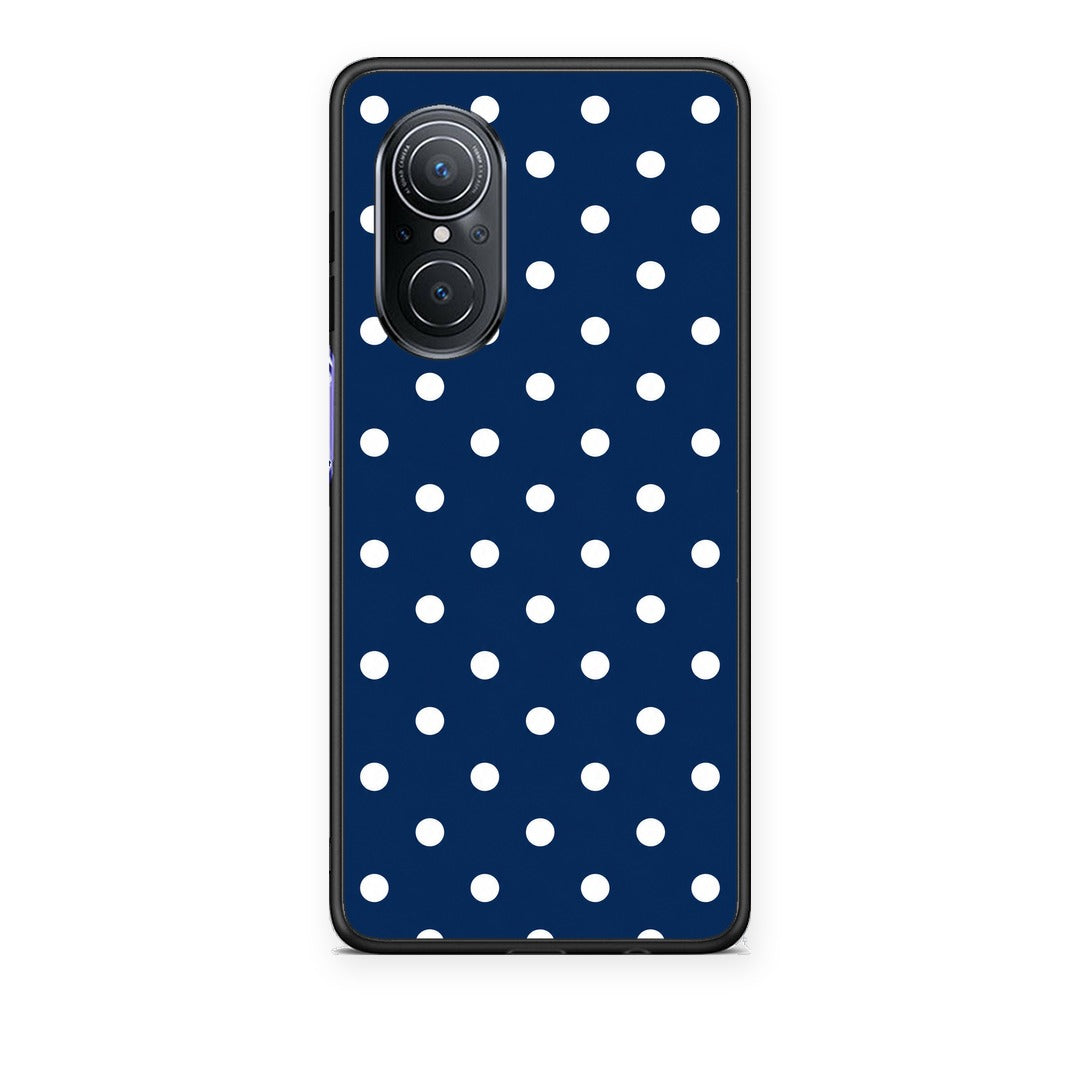 Θήκη Huawei Nova 9 SE White Small Polka Dots on Navy από τη Smartfits με σχέδιο στο πίσω μέρος και μαύρο περίβλημα | Huawei Nova 9 SE White Small Polka Dots on Navy case with colorful back and black bezels