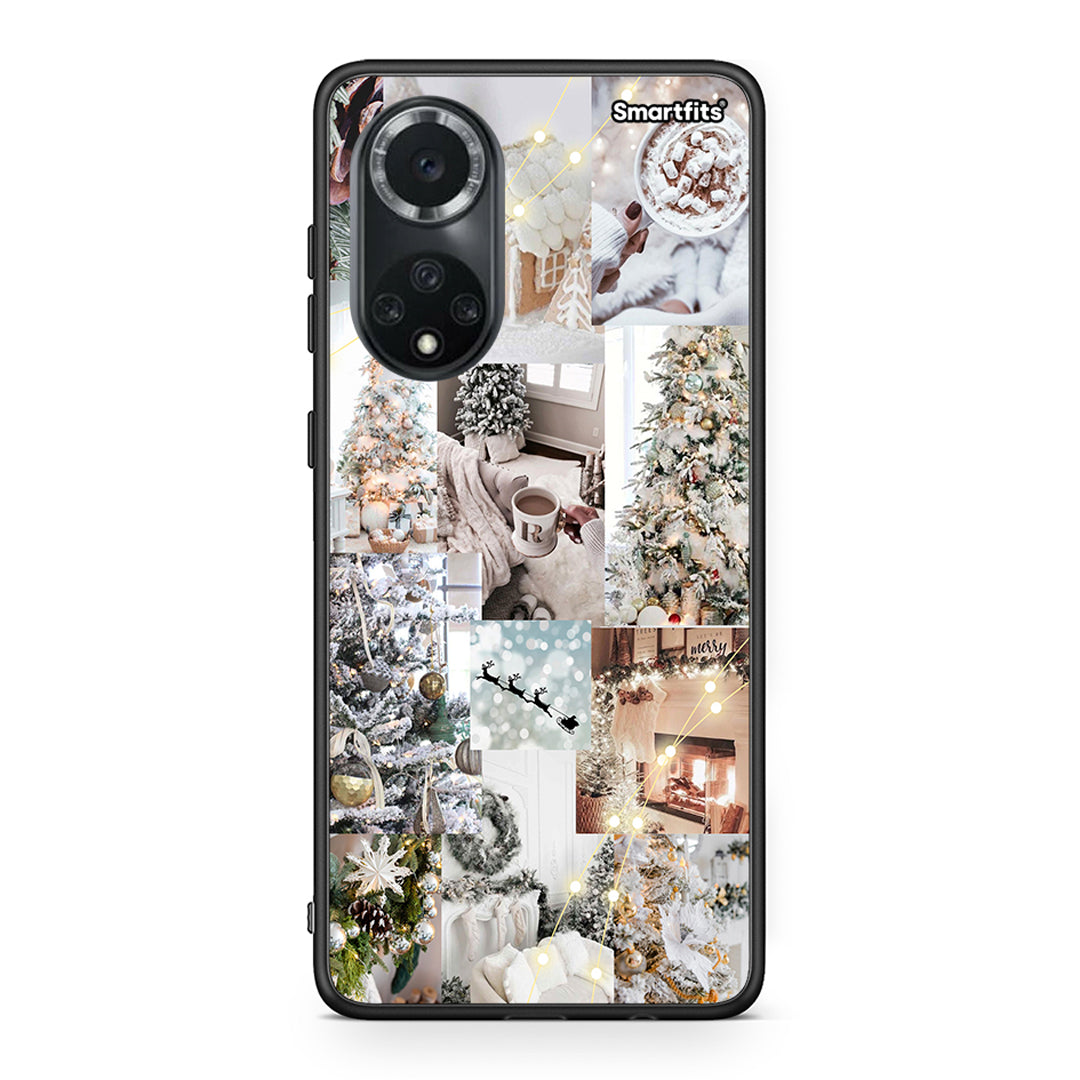 Huawei Nova 9/Honor 50 White Christmas θήκη από τη Smartfits με σχέδιο στο πίσω μέρος και μαύρο περίβλημα | Smartphone case with colorful back and black bezels by Smartfits
