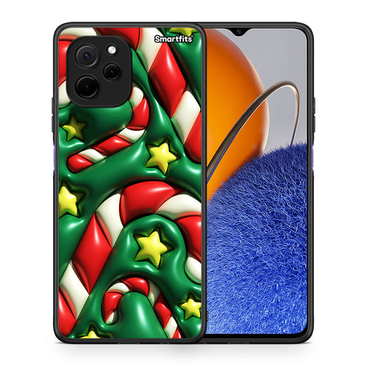 Θήκη Huawei Nova Y61 Christmas Bubbles από τη Smartfits με σχέδιο στο πίσω μέρος και μαύρο περίβλημα | Huawei Nova Y61 Christmas Bubbles Case with Colorful Back and Black Bezels