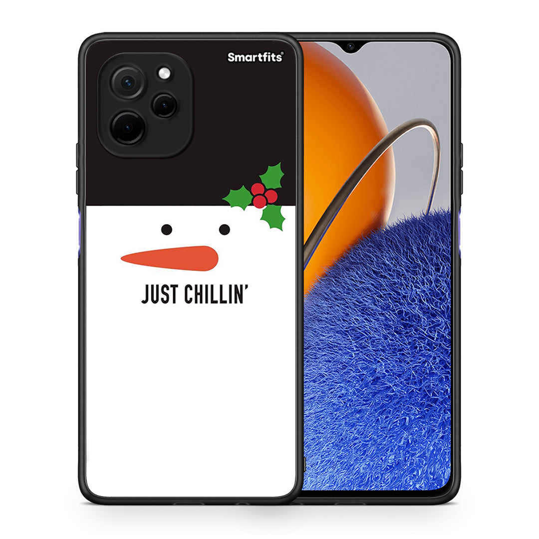 Θήκη Huawei Nova Y61 Christmas Chillin από τη Smartfits με σχέδιο στο πίσω μέρος και μαύρο περίβλημα | Huawei Nova Y61 Christmas Chillin Case with Colorful Back and Black Bezels