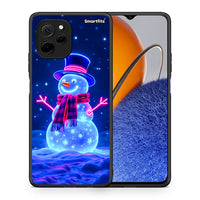 Thumbnail for Θήκη Huawei Nova Y61 Christmas Neon Snowman από τη Smartfits με σχέδιο στο πίσω μέρος και μαύρο περίβλημα | Huawei Nova Y61 Christmas Neon Snowman Case with Colorful Back and Black Bezels