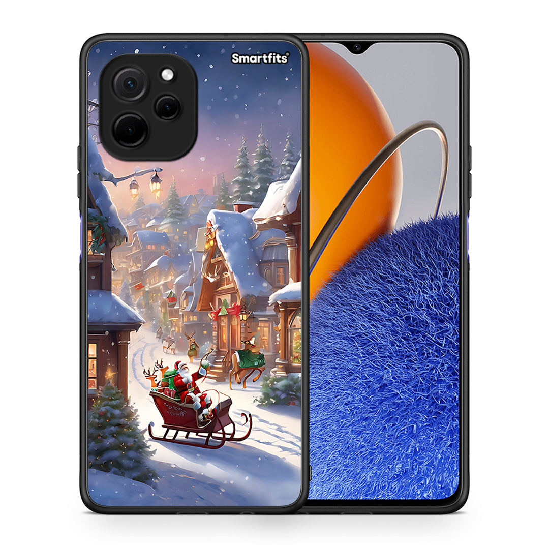 Θήκη Huawei Nova Y61 Christmas Snow από τη Smartfits με σχέδιο στο πίσω μέρος και μαύρο περίβλημα | Huawei Nova Y61 Christmas Snow Case with Colorful Back and Black Bezels
