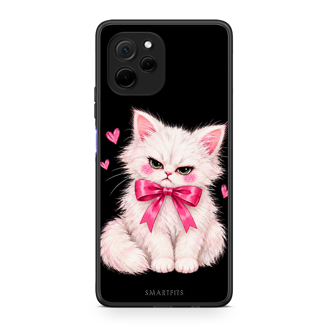 Θήκη Huawei Nova Y61 Grumpy Party Kitten on Black από τη Smartfits με σχέδιο στο πίσω μέρος και μαύρο περίβλημα | Huawei Nova Y61 Grumpy Party Kitten on Black case with colorful back and black bezels