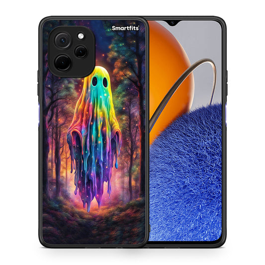 Θήκη Huawei Nova Y61 Halloween Ghost από τη Smartfits με σχέδιο στο πίσω μέρος και μαύρο περίβλημα | Huawei Nova Y61 Halloween Ghost Case with Colorful Back and Black Bezels