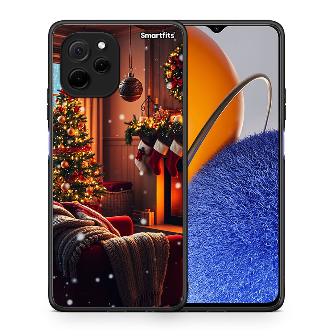 Θήκη Huawei Nova Y61 Home For Christmas από τη Smartfits με σχέδιο στο πίσω μέρος και μαύρο περίβλημα | Huawei Nova Y61 Home For Christmas Case with Colorful Back and Black Bezels