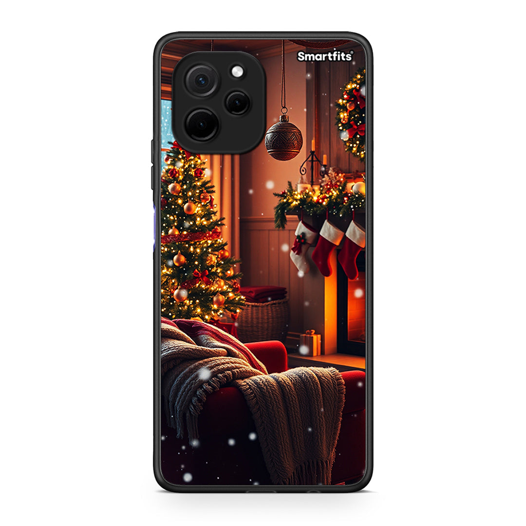 Θήκη Huawei Nova Y61 Home For Christmas από τη Smartfits με σχέδιο στο πίσω μέρος και μαύρο περίβλημα | Huawei Nova Y61 Home For Christmas Case with Colorful Back and Black Bezels